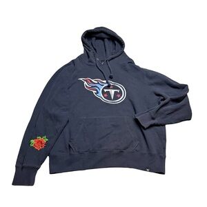 ✨🏈 ’47 Tennessee Titans NFL Hoodie Navy Pullover Rose Patch XXL 🏈✨
